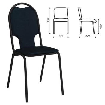 Стул для посетителей РС02М, черный каркас, кожзам черный - Премиум Сервис