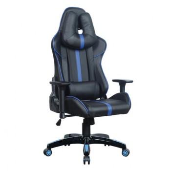 Кресло компьютерное BRABIX "GT Carbon GM-120", две подушки, экокожа, черное/синее, 531930 - Премиум Сервис