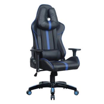 Кресло компьютерное BRABIX "GT Carbon GM-120", две подушки, экокожа, черное/синее, 531930 - Премиум Сервис