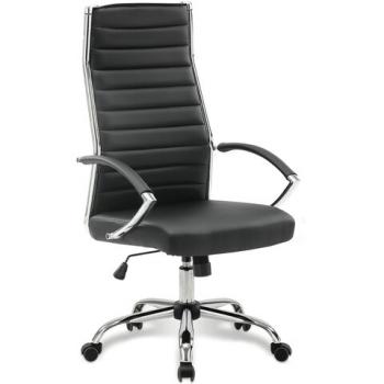 Кресло офисное BRABIX "Style EX-528", экокожа, хром, черное, 531947 - Премиум Сервис