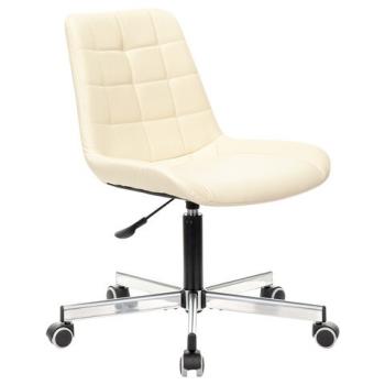 Кресло BRABIX "Deco MG-316", без подлокотников, пятилучие серебристое, экокожа, слоновая кость, 532081 - Премиум Сервис