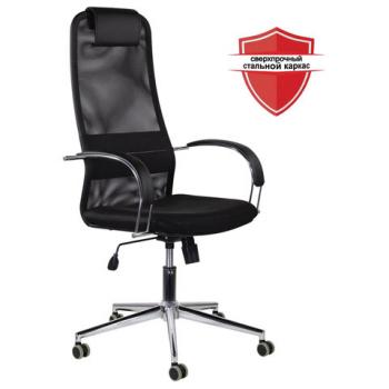 Кресло офисное BRABIX "Pilot EX-610 CH" premium, хром, ткань-сетка, черное, 532417 - Премиум Сервис