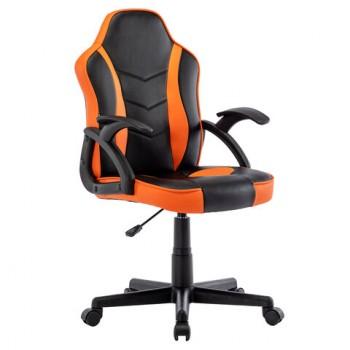 Кресло компьютерное BRABIX "Shark GM-203", экокожа, черное/оранжевое, 532513 - Премиум Сервис