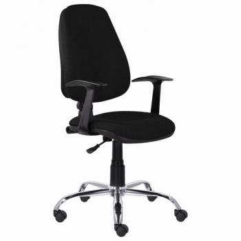 Кресло BRABIX "Comfort MG-322", хром, регулируемая эргономичная спинка, ткань, черное, 532558 - Премиум Сервис