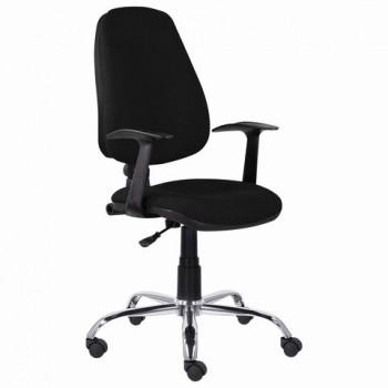 Кресло BRABIX "Comfort MG-322", хром, регулируемая эргономичная спинка, ткань, черное, 532558 - Премиум Сервис