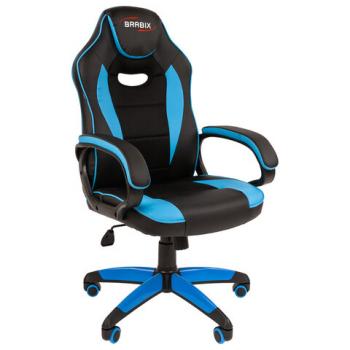 Кресло компьютерное BRABIX "Blaze GM-162", TW/экокожа, черное/голубое, 532578, 7083506 - Премиум Сервис