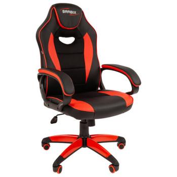 Кресло компьютерное BRABIX "Blaze GM-162", TW/экокожа, черное/красное, 532580, 7083508 - Премиум Сервис