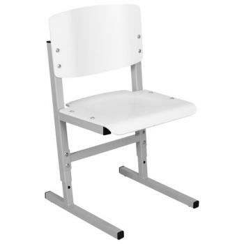 Стул ученический регулируемый СУТ.05-01, 400х375х660-740 мм, рост 4-6, серый каркас, фанера белая - Премиум Сервис