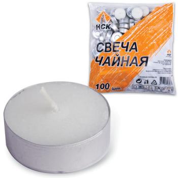 Свечи чайные в гильзе, комплект 100 шт., в пакете - Премиум Сервис