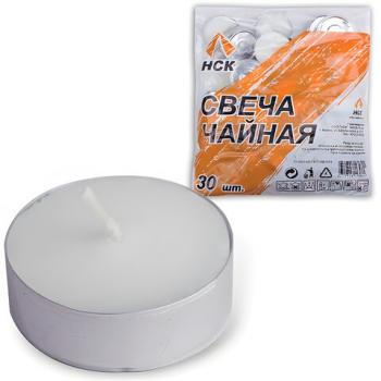 Свечи чайные в гильзе, комплект 30 шт., в пакете - Премиум Сервис