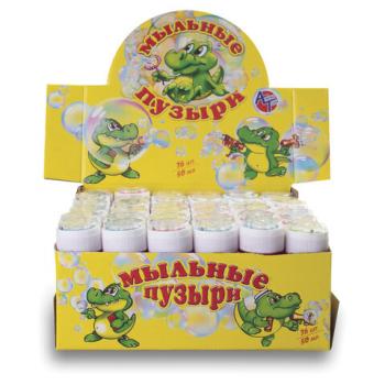 Мыльные пузыри "Крокодил" с игрушкой на крышке, 50 мл, дисплей 36 шт., АЛЕКС ТОЙЗ, 15010 - Премиум Сервис