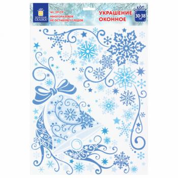 Украшение для окон и стекла ЗОЛОТАЯ СКАЗКА "Узоры на окне 4", 30х38 см, ПВХ, 591218 - Премиум Сервис