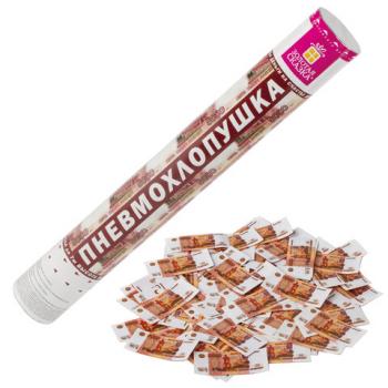 Хлопушка пневматическая ЗОЛОТАЯ СКАЗКА "5000 рублей" 40см, наполнитель "купюры", 591479 - Премиум Сервис