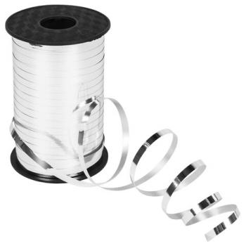 Лента упаковочная декоративная для шаров и подарков, металлик, 5 мм х 250 м, серебро, ЗОЛОТАЯ СКАЗКА, 591816 - Премиум Сервис