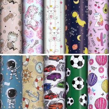 Бумага упаковочная "For Kids", 70x100 см, 10 дизайнов ассорти, ЗОЛОТАЯ СКАЗКА, 591918 - Премиум Сервис