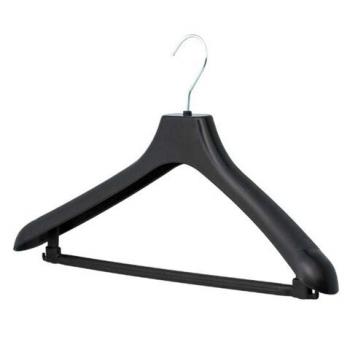 Вешалка-плечики, размер 48-50, пластик, анатомическая, перекладина, крючки для бретелей, черный, С024/С044 - Премиум Сервис