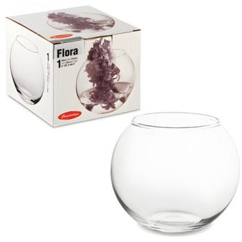 Ваза "Flora", круглая, высота 10 см, стекло, PASABAHCE, 43417 - Премиум Сервис