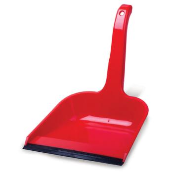 Совок для уборки мусора, высокая ручка, резиновая кромка, пластик, красный, 416, 434160065 - Премиум Сервис