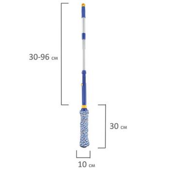 Швабра самоотжимная, скручивающийся отжим, МОП из микрофибры, телескопический черенок 96 см, LAIMA, 601471 - Премиум Сервис