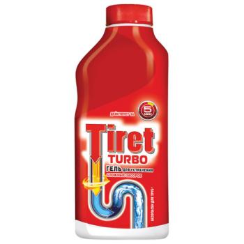 Средство для прочистки канализационных труб 500 мл, TIRET (Тирет) "Turbo", гель, 8147369 - Премиум Сервис