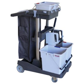 Тележка уборочная VILEDA "ВолеоПро", ведра 2х25 л, 2х6 л, вертикальный отжим, чехол для мусорного мешка на 70 л, 145119 - Премиум Сервис