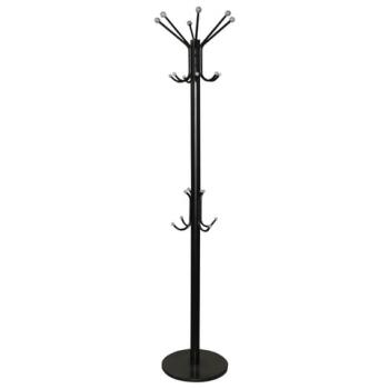 Вешалка-стойка SHT-CR450, 1,86 м, диск 37 см, 6 крючков + 4 дополнительных, металл/мрамор, черная, В1-50 - Премиум Сервис