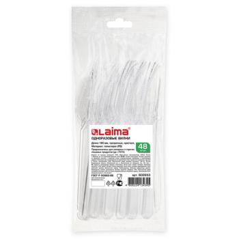 Нож одноразовый пластиковый 180 мм, прозрачный, КОМПЛЕКТ 48 шт., КРИСТАЛЛ, LAIMA, 602655 - Премиум Сервис