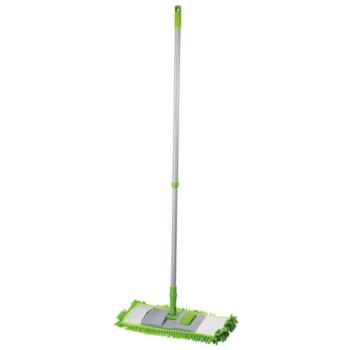 Швабра с флаундером 40 см, черенок 70-120 см, МОП "СИНЕЛЬ" из микрофибры букли (ТИП К), ЛЮБАША, 603602 - Премиум Сервис