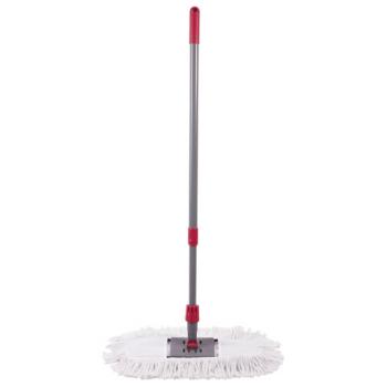 Швабра-рамка 40 см, телескопический черенок из нержавеющей стали 125 см, МОП хлопок, LAIMA, 603605 - Премиум Сервис