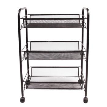 Этажерка (тележка) BRABIX офисно-бытовая 3 яруса, на колесах, металл, черная, 43,5х26х62,5 см, 603751 - Премиум Сервис