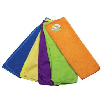 Салфетки универсальные, КОМПЛЕКТ 5 шт., микрофибра, 30х30 см (фиолетовая, синяя, желтая, зеленая, оранжевая), ЛЮБАША, 603942 - Премиум Сервис