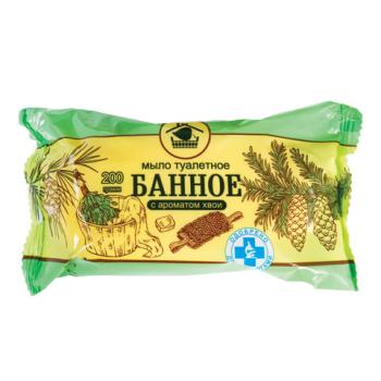 Мыло туалетное 200 г, БАННОЕ (Меридиан), "Хвоя" - Премиум Сервис