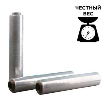 Стрейч-пленка для ручной упаковки, 50 см х 220 м, 20 мкм, вес 2 кг, СМЕСОВОЕ СЫРЬЕ, растяжение 220% - Премиум Сервис