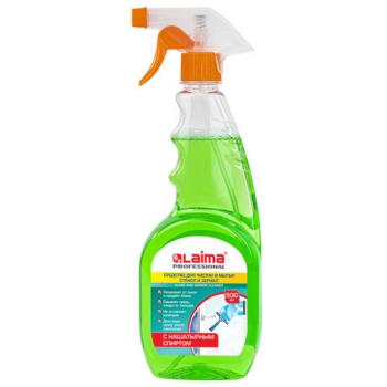 Средство для мытья стекол и зеркал с нашатырным спиртом 500 мл, LAIMA PROFESSIONAL, распылитель, 604744 - Премиум Сервис