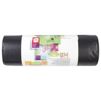 Мешки для мусора 220 л, черные, в рулоне 10 шт., ПВД, 29 мкм, 83х110 см, КОНЦЕПЦИЯ БЫТА "ЭкоДом", 3019 - Премиум Сервис