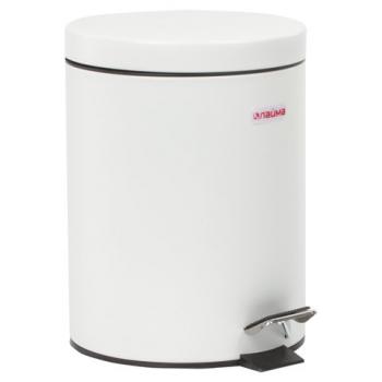 Ведро-контейнер для мусора (урна) с педалью LAIMA "Classic", 5 л, белое, глянцевое, металл, со съемным внутренним ведром, 604947 - Премиум Сервис