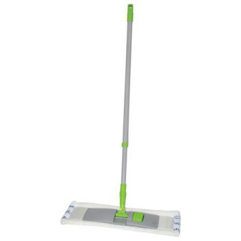 Швабра с флаундером 40 см, телескопический черенок 120 см, резьба 1,6 см, микрофибра/абразив (тип К), ЛЮБАША, 605029 - Премиум Сервис