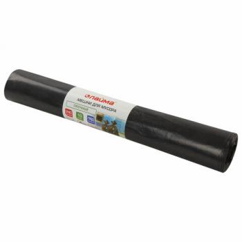 Мешки для мусора 240 л, черные, в рулоне 10 шт., прочные, ПВД 50 мкм, 90х140 см, LAIMA, 605337 - Премиум Сервис