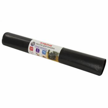 Мешки для мусора 240 л черные в рулоне 5 шт. особо прочные, ПВД 80 мкм, 90х140 см, LAIMA, 605339 - Премиум Сервис