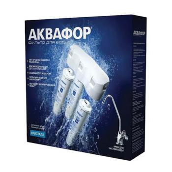 Фильтр для воды АКВАФОР "Кристалл Н", для холодной воды, 3 ступени, ресурс 6000 л, кран в комплекте, 205963 - Премиум Сервис