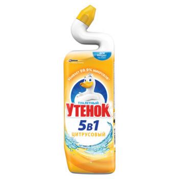Средство для уборки туалета 900 мл ТУАЛЕТНЫЙ УТЕНОК "Цитрусовый", 696895 - Премиум Сервис