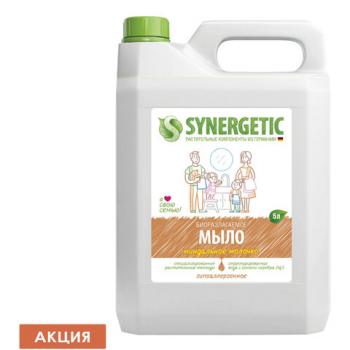 Мыло жидкое 5 л SYNERGETIC "Миндальное молочко", гипоаллергенное, биоразлагаемое, 105506 - Премиум Сервис