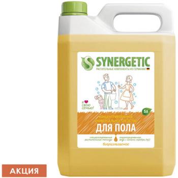 Средство для мытья пола и поверхностей 5 л SYNERGETIC, c дезинфицирующим эффектом, биоразлагаемое, 101500 - Премиум Сервис