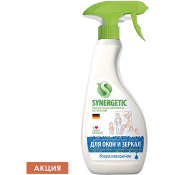 Средство для мытья стекол и зеркал с антибактериальным эффектом 500 мл SYNERGETIC, биоразлагаемое, распылитель, 39027, 107052 - Премиум Сервис