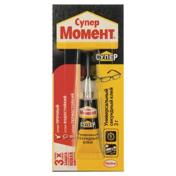 Клей моментальный Супер МОМЕНТ, 3 г, отрывная мультикарта, 608976 - Премиум Сервис