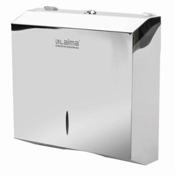 Диспенсер для полотенец LAIMA PROFESSIONAL INOX, (Система H2) Z-сложения, нержавеющая сталь, зеркальный, 605695 - Премиум Сервис