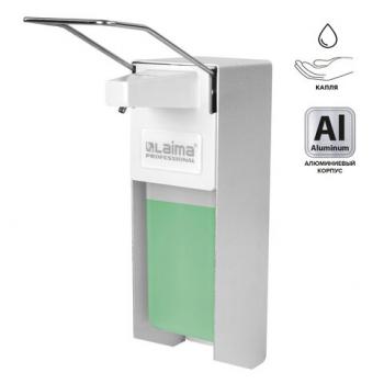 Дозатор локтевой для жидкого мыла и геля-антисептика, с еврофлаконом 1 л, LAIMA, металлический, 605706 - Премиум Сервис