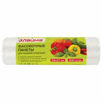 Пакеты фасовочные 24х37 см КОМПЛЕКТ 500 шт., ПНД, 8 мкм, рулон на втулке, LAIMA, 605952 - Премиум Сервис