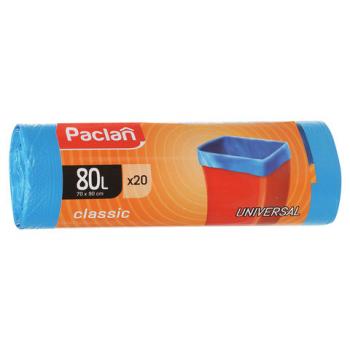 Мешки для мусора 80 л, синие, в рулоне 20 шт., ПНД, 12 мкм, 70х90 см, PACLAN "Classic", 402054 - Премиум Сервис