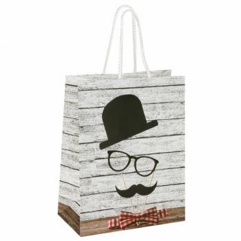 Пакет подарочный 17,8x9,8x22,9 см, ЗОЛОТАЯ СКАЗКА "Джентльмен", ламинированный, 606587 - Премиум Сервис